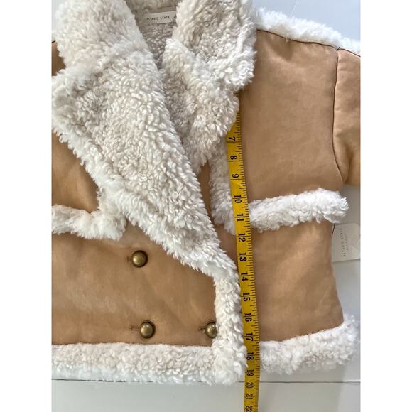 Altar d State Faux Fur Cropped Coat Women XS Tan Snow Winter Cozy Outdoor - Picture 7 of 11